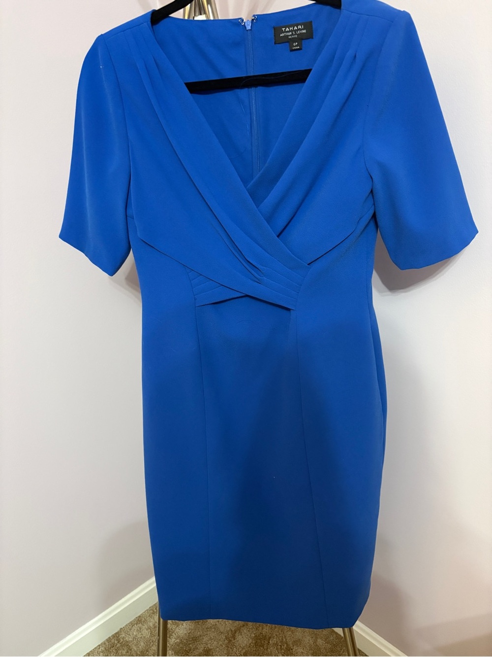 Tahari Cobalt Blue Midi Sheath Dress